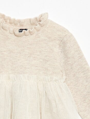 Abito maglia con gonna in tulle