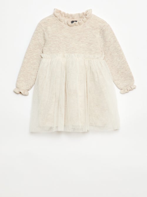 Abito maglia con gonna in tulle - Kiabi
