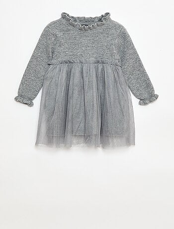 Abito maglia con gonna in tulle