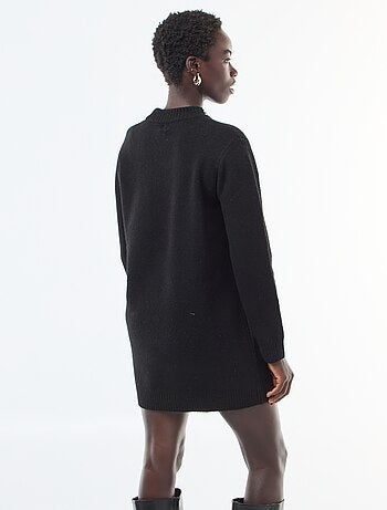 Abito maglia corto con collo con strass