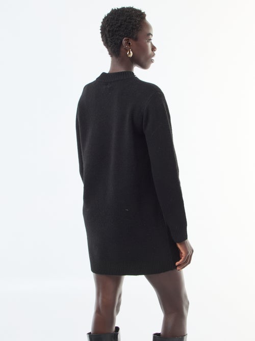 Abito maglia corto con collo con strass - Kiabi