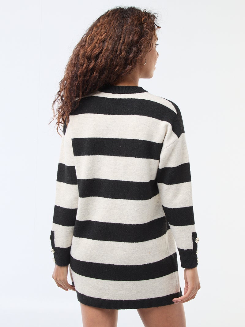 Abito maglione a righe Nero - Kiabi