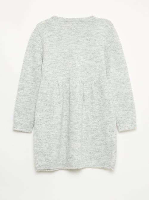 Abito maglione con lavorazione traforata e volant - Kiabi