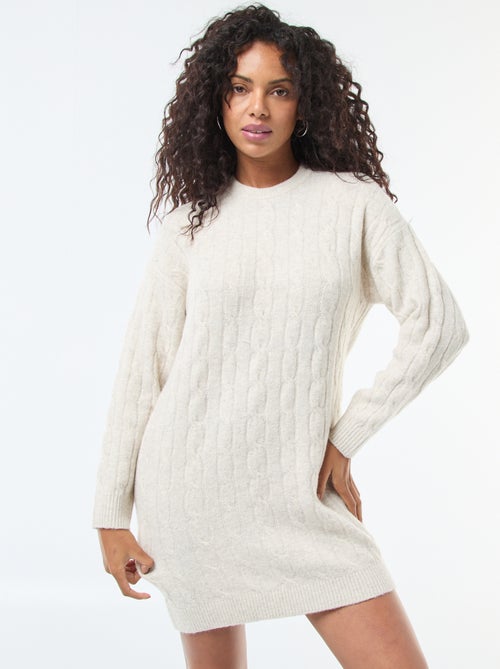 Abito maglione corto in maglia a trecce - Kiabi