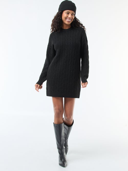 Abito maglione corto in maglia a trecce - Kiabi