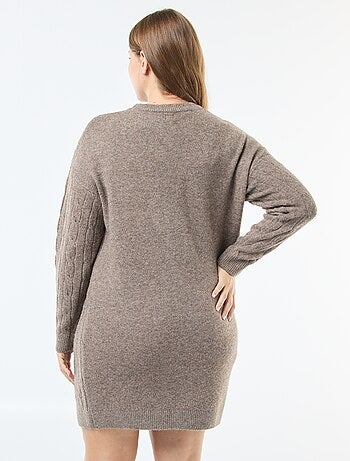Abito maglione in maglia a trecce