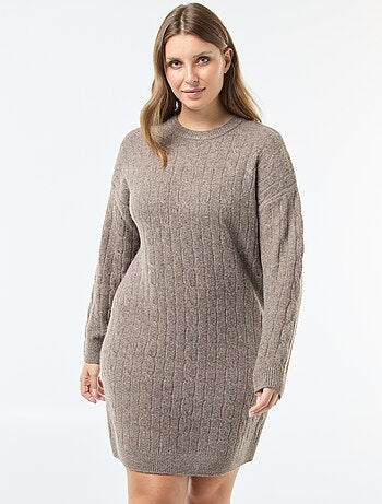 Abito maglione in maglia a trecce