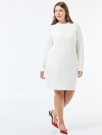 Abito maglione in maglia a trecce