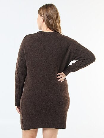 Abito maglione in maglia a trecce