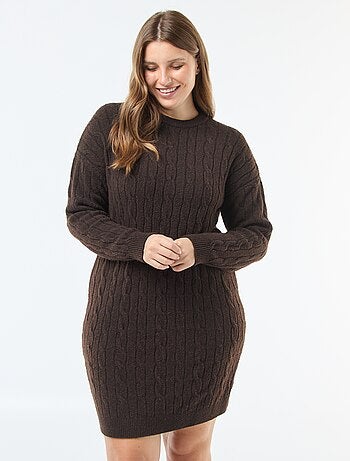 Abito maglione in maglia a trecce