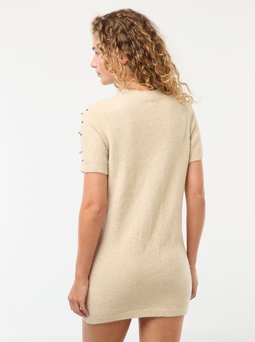 Abito maglione in maglia morbida con perle - Kiabi