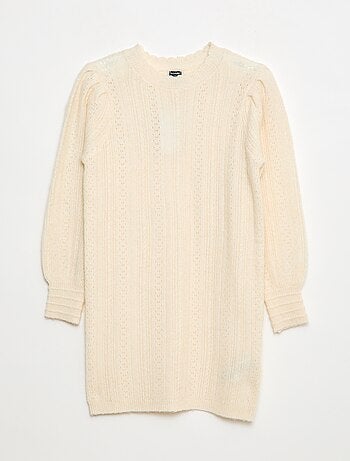 Abito maglione in maglia traforata