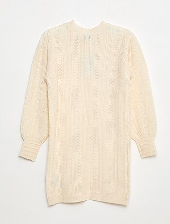 Abito maglione in maglia traforata