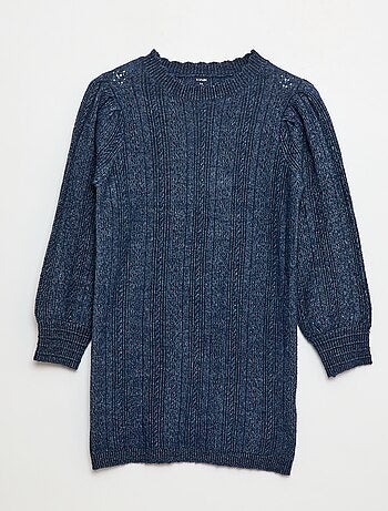 Abito maglione in maglia traforata