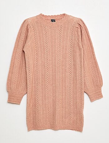 Abito maglione in maglia traforata