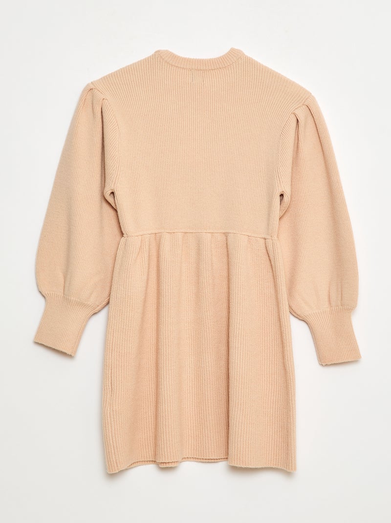 Abito maglione in maglia tricot morbida Beige - Kiabi