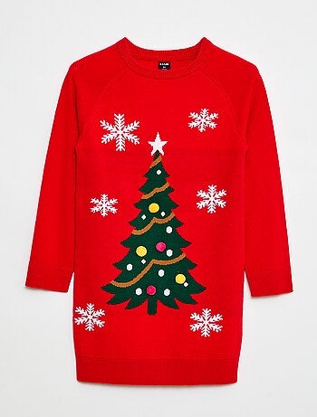 Abito maglione in maglia tricot 'Natale'
