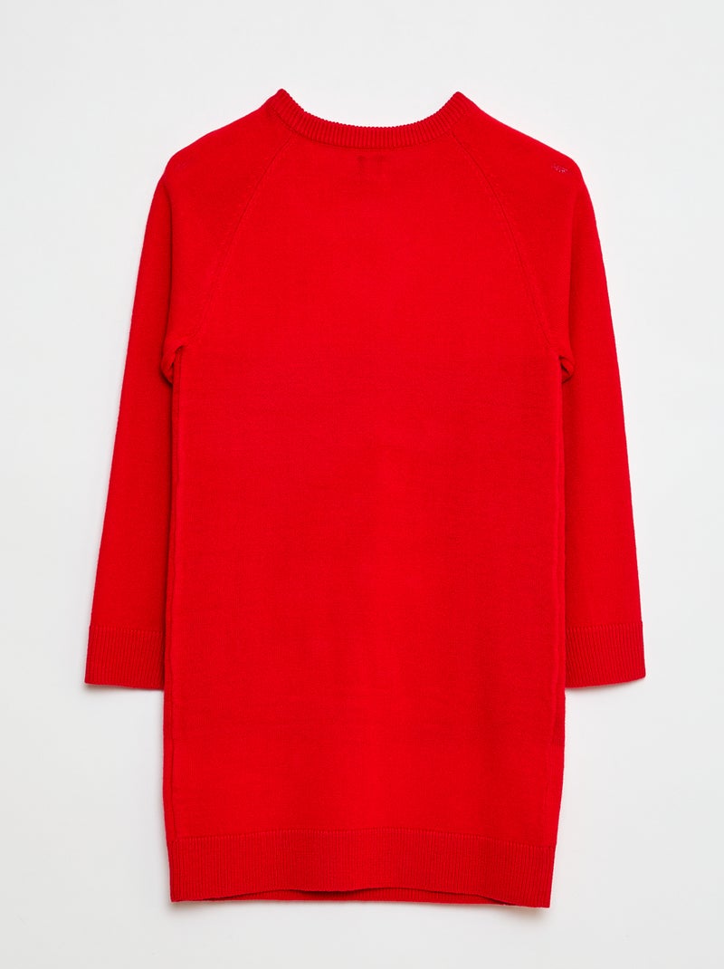 Abito maglione in maglia tricot 'Natale' Rosso - Kiabi