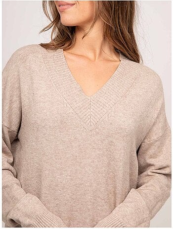 Abito maglione lungo in maglia morbida con scollo a v iberna