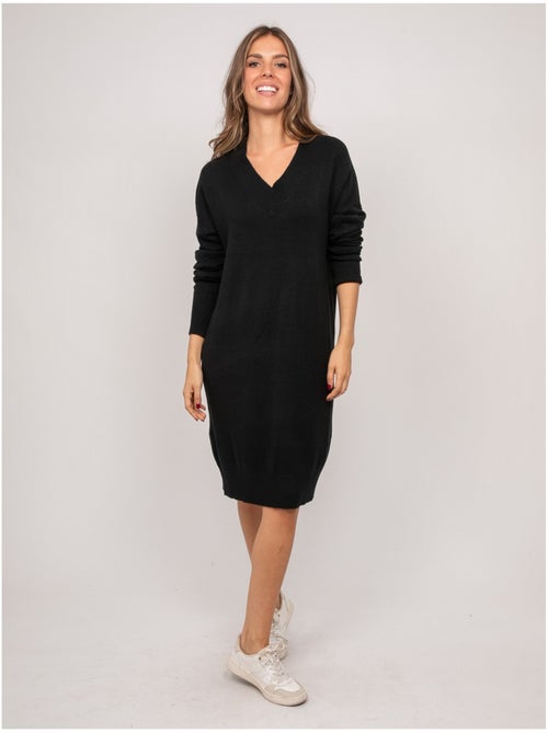 Abito maglione lungo in maglia morbida con scollo a v iberna - Kiabi