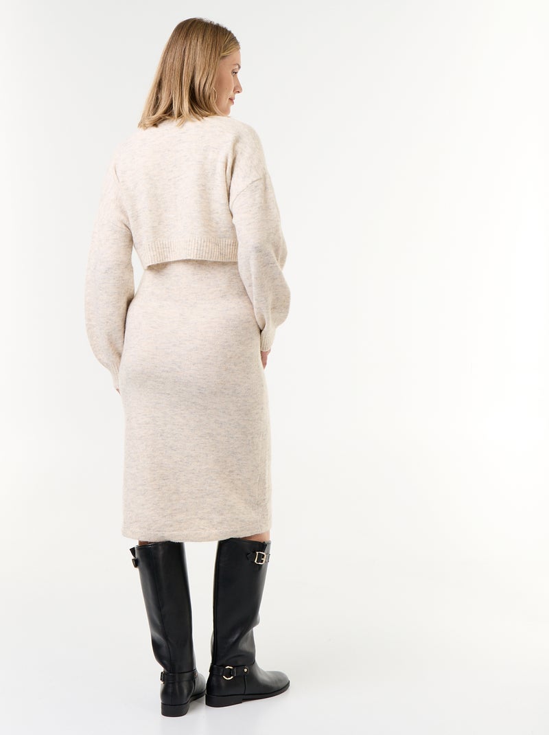 Abito maglione premaman 2-in-1 Beige - Kiabi