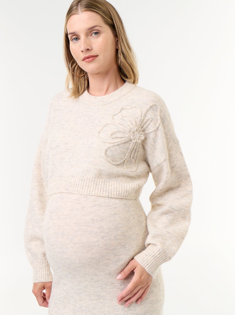 Abito maglione premaman 2-in-1 Beige - Kiabi