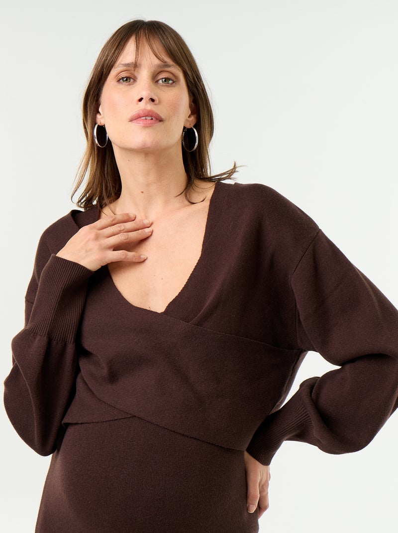 Abito maglione premaman 2-in-1 Marrone - Kiabi
