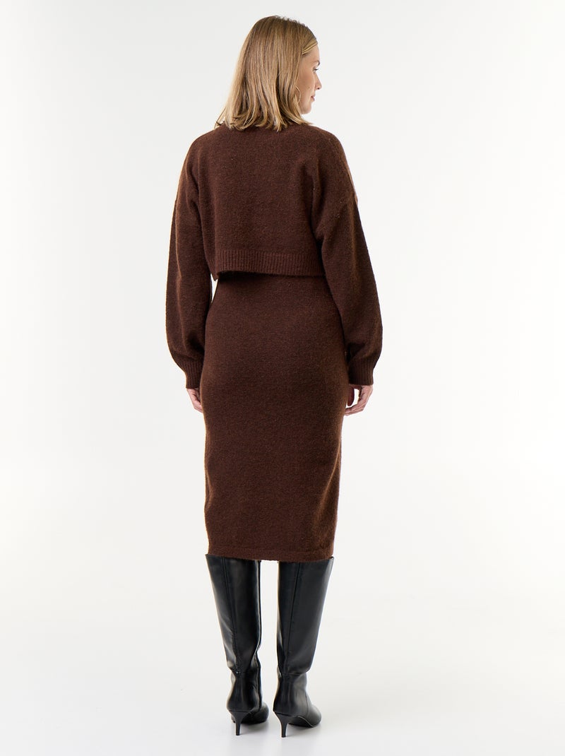 Abito maglione premaman 2-in-1 Marrone - Kiabi