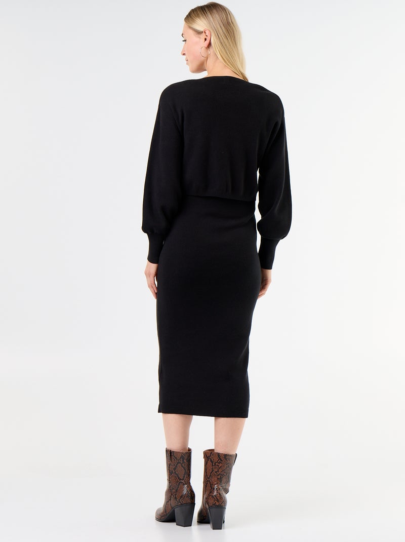 Abito maglione premaman 2-in-1 Nero - Kiabi