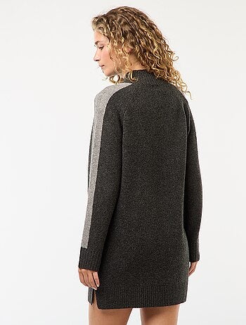 Abito maglia stile color block