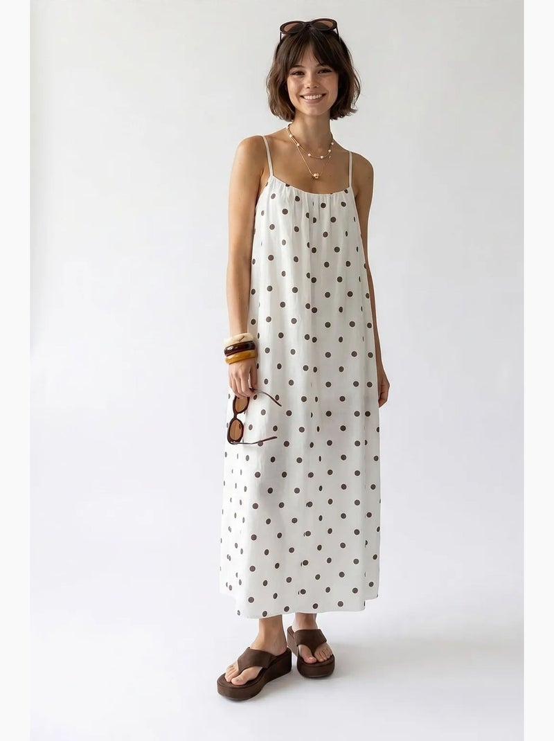 Abito maxi a linea a a pois mixray Bianco sporco - Kiabi
