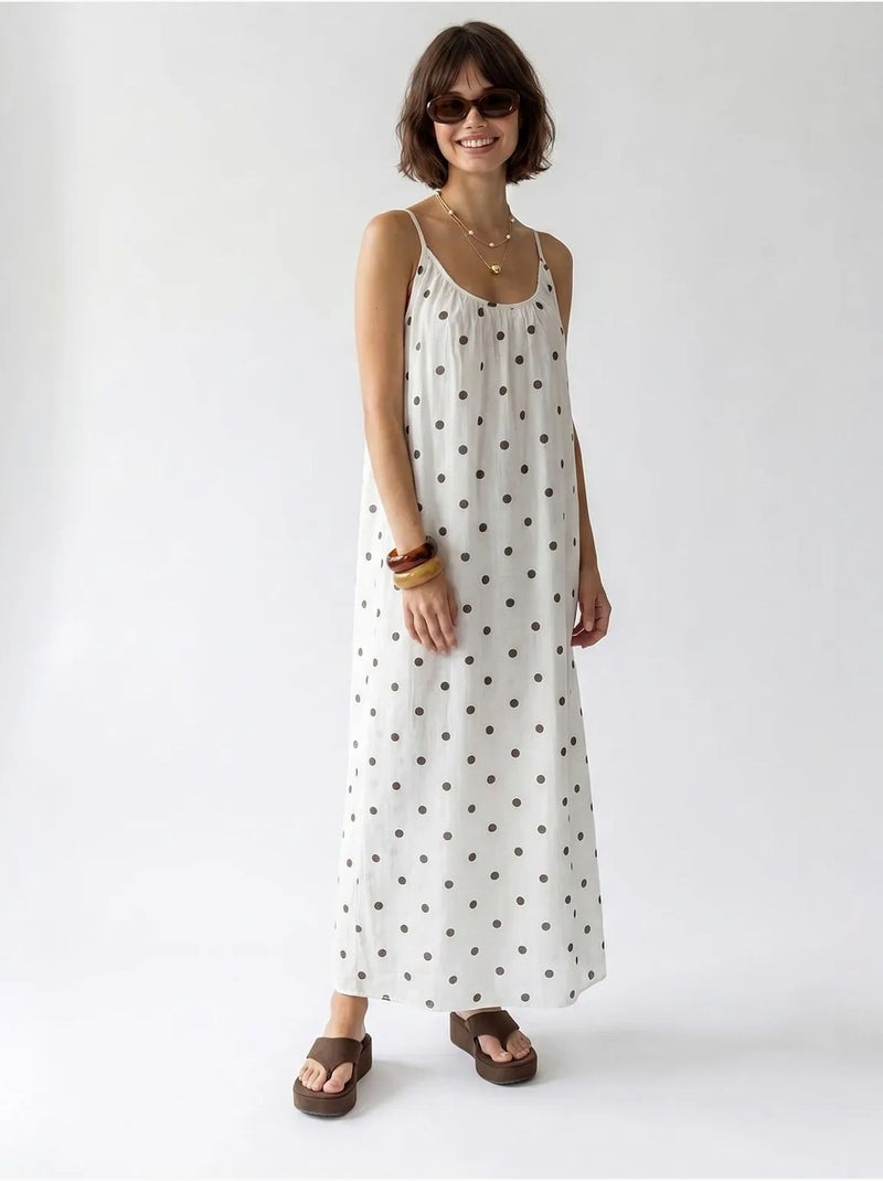 Abito maxi a linea a a pois mixray Bianco sporco - Kiabi