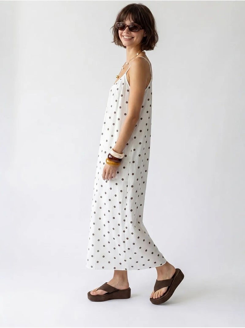 Abito maxi a linea a a pois mixray Bianco sporco - Kiabi