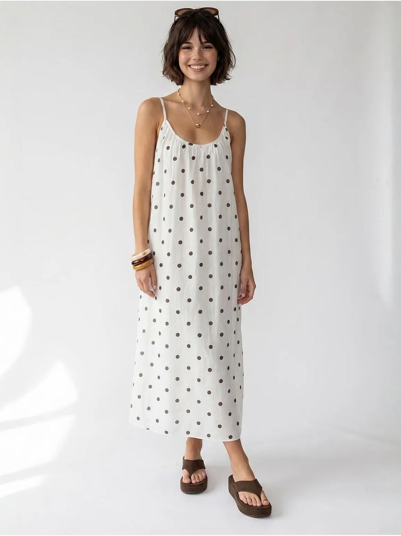 Abito maxi a linea a a pois mixray Bianco sporco - Kiabi