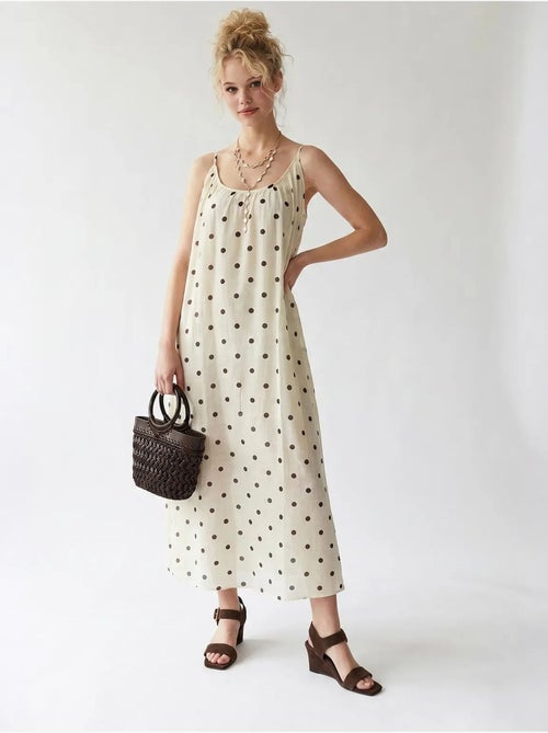 Abito maxi a linea a a pois mixray - Kiabi Abito maxi a linea a a pois mixray - Kiabi