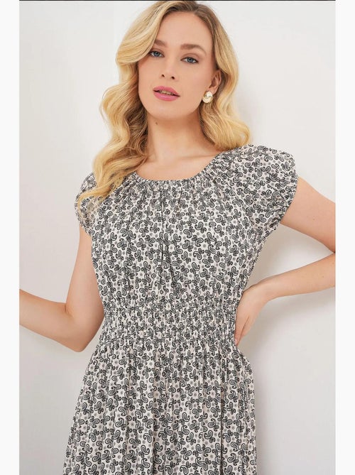 Abito maxi a linea a floreale con dettagli elasticizzati bdart - Kiabi