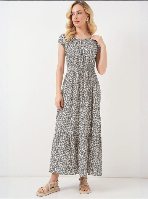 Abito maxi a linea a floreale con dettagli elasticizzati bdart - Kiabi