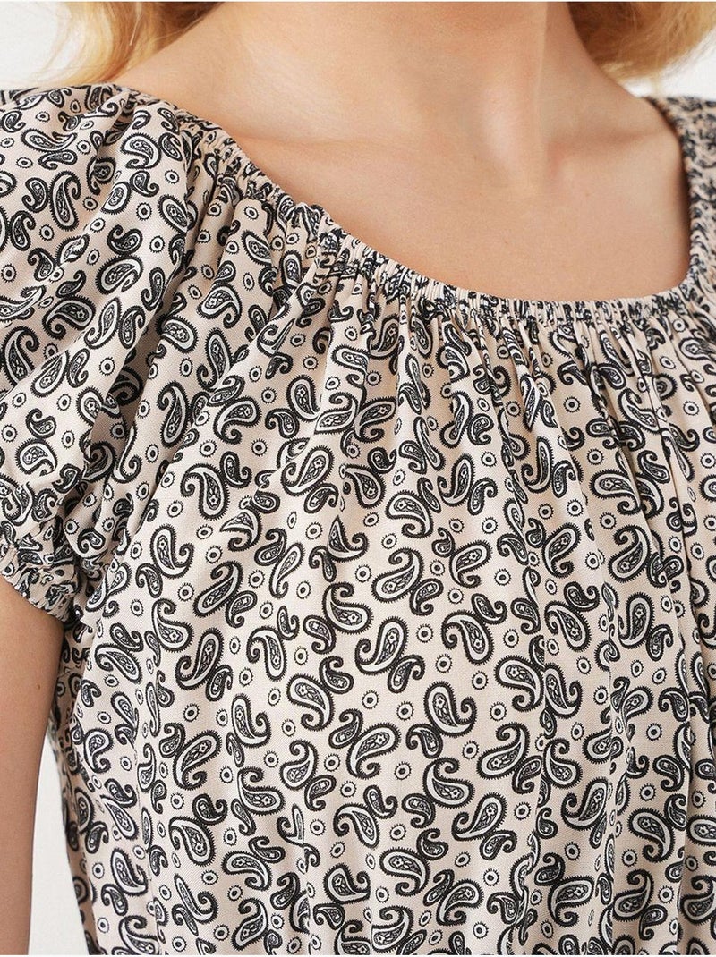 Abito maxi a linea a floreale con dettagli elasticizzati bdart Nero - Kiabi