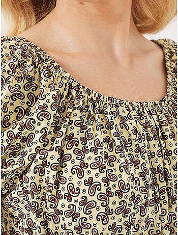 Abito maxi a linea a floreale con dettagli elasticizzati bdart