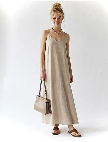 Abito maxi a linea a senza maniche mixray