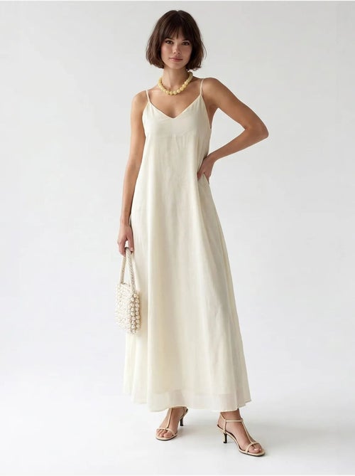 Abito maxi a linea a senza maniche mixray - Kiabi Abito maxi a linea a senza maniche mixray - Kiabi