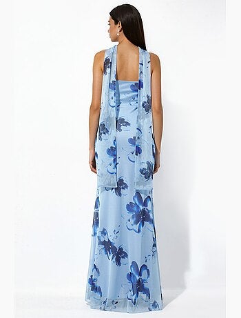 Abito maxi aderente con fiori senza spalline hiccup