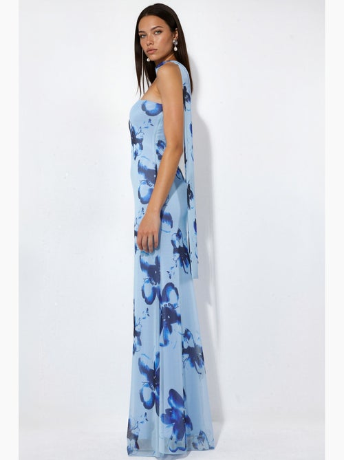 Abito maxi aderente con fiori senza spalline hiccup - Kiabi