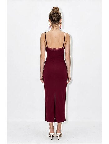 Abito maxi aderente in pizzo lucci
