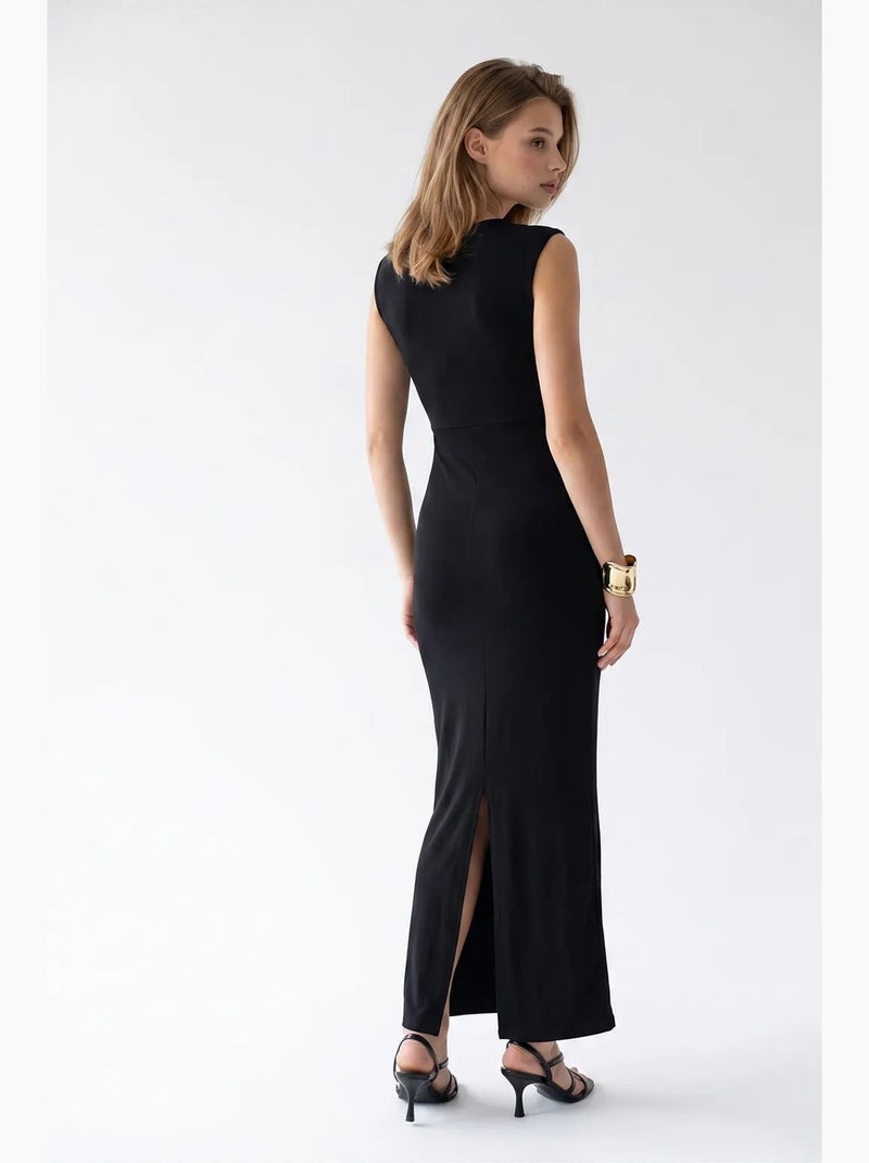 Abito maxi aderente senza maniche con scollo a cappuccio mixray Nero - Kiabi