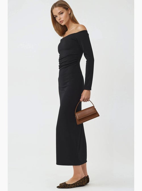 Abito maxi bodycon con scollo a barca e spalle scoperte busem - Kiabi Abito maxi bodycon con scollo a barca e spalle scoperte busem - Kiabi