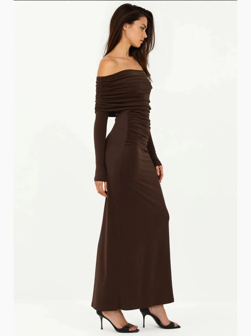 Abito maxi bodycon con spalle scoperte hiccup - Kiabi Abito maxi bodycon con spalle scoperte hiccup - Kiabi