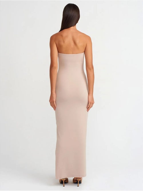 Abito maxi bodycon senza spalline con spacco dilvin - Kiabi Abito maxi bodycon senza spalline con spacco dilvin - Kiabi