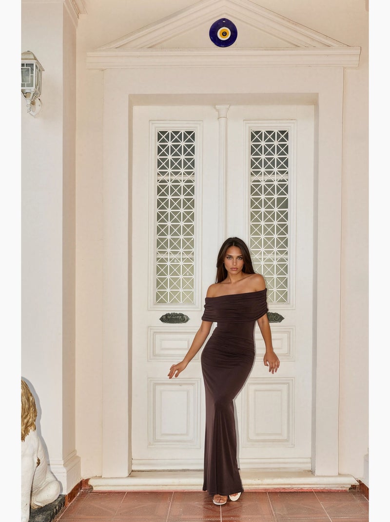Abito maxi bodycon senza spalline hiccup Marrone cioccolato - Kiabi