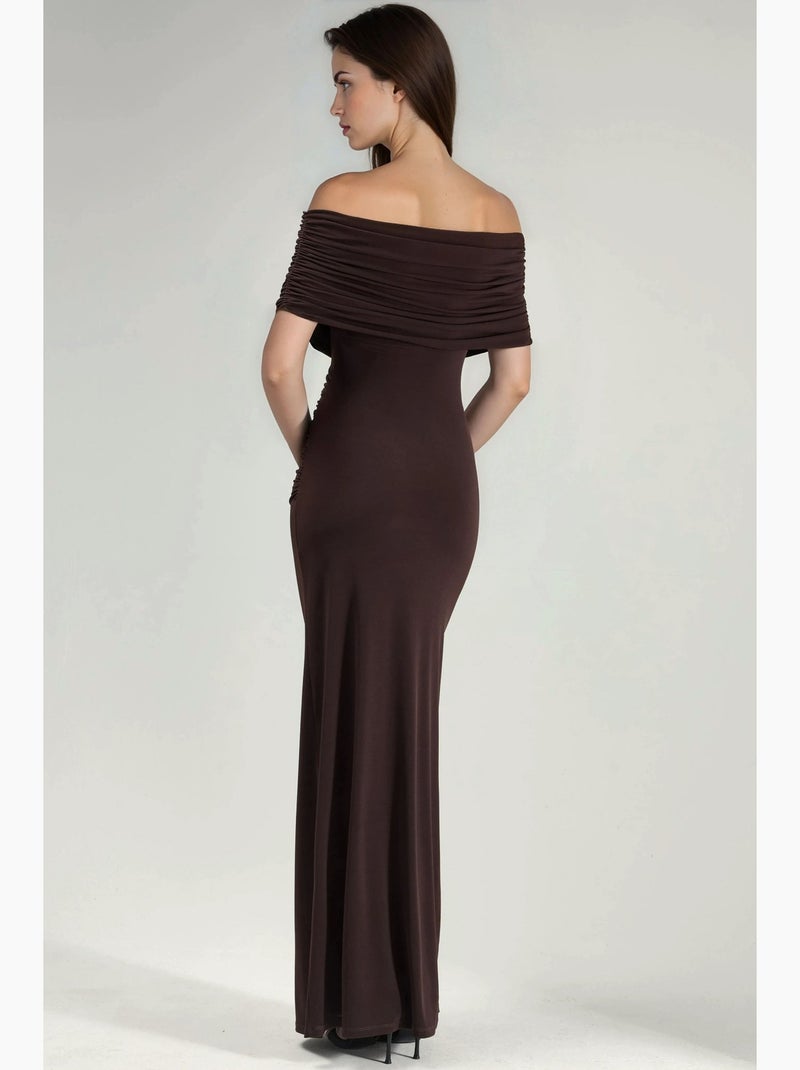 Abito maxi bodycon senza spalline hiccup Marrone cioccolato - Kiabi